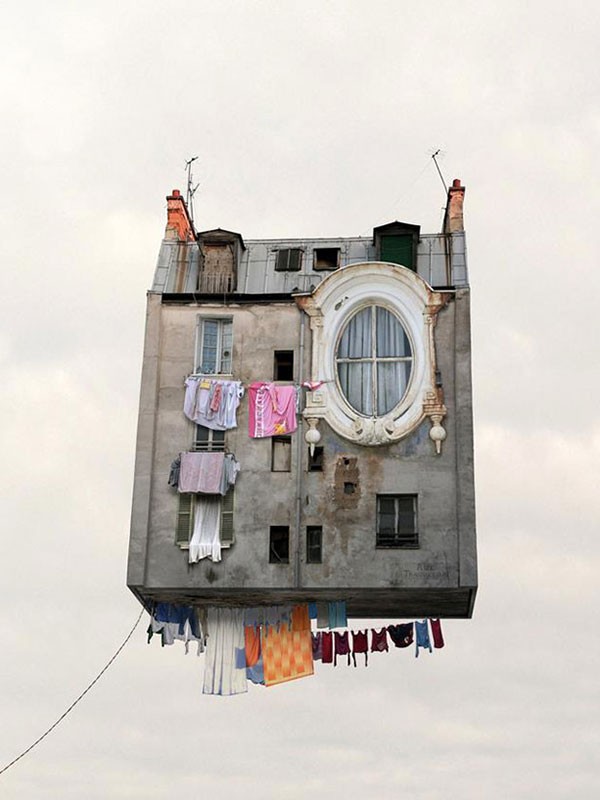 French houses fly by Laurent Chéhère